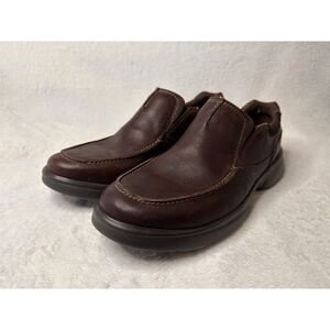 Clarks Bradley Free Sneakers Mens 10W Brown Leather Slip On Loafers Casual